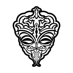 Tribal african mask vector icon.Black vector icon isolated on white background tribal african mask.