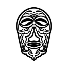 Tribal african mask vector icon.Black vector icon isolated on white background tribal african mask.