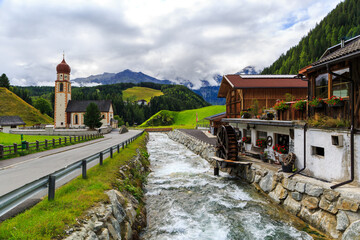 The summer view of Umhausen village Tirol Austria