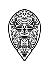 Tribal african mask vector icon.Black vector icon isolated on white background tribal african mask.