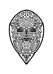 Tribal african mask vector icon.Black vector icon isolated on white background tribal african mask.