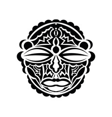 Tribal african mask vector icon.Black vector icon isolated on white background tribal african mask.
