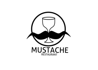 Glass Fork Mustache India Indian Food Restaurant logo design