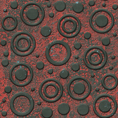Hard metal seamless texture with circles pattern, panel, 3d illustration 
