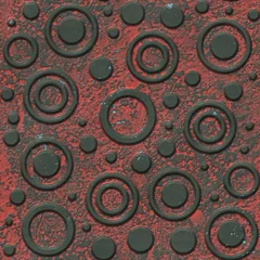 Foto op Plexiglas 3D Harde metalen naadloze textuur met cirkels patroon, paneel, 3d illustratie