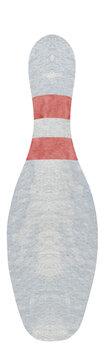 Watercolor bowling pin illustration isolated on white background