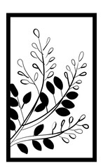 花札のイラスト　モノクロ白黒　線画　バラ単枚｜7月萩のカス｜日本のカードゲーム