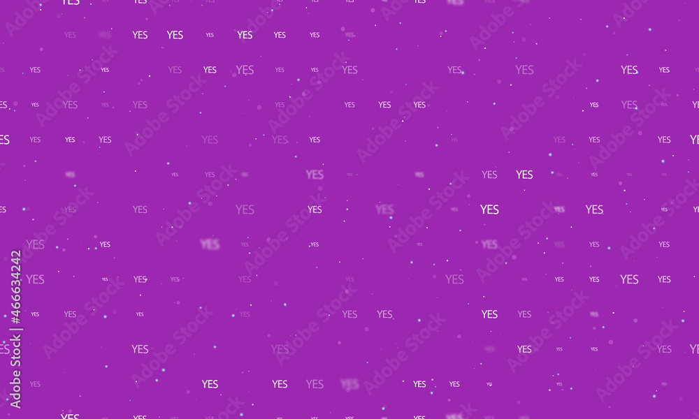 Poster seamless background pattern of evenly spaced white yes symbols of different sizes and opacity. vecto