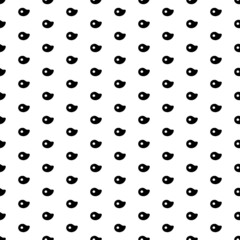 Square seamless background pattern from geometric shapes. The pattern is evenly filled with big black steak symbols. Vector illustration on white background