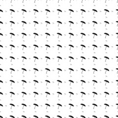 Square seamless background pattern from black umbrella symbols are different sizes and opacity. The pattern is evenly filled. Vector illustration on white background