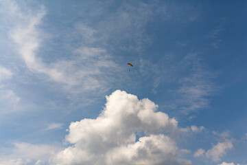 paragliding in the sky
