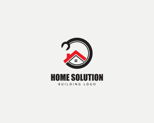 home solution logo creative building service design concept