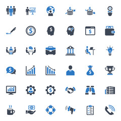 Business and office icons set vector graphic