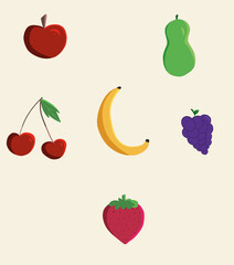 Frutas ilustradas en vectores 
