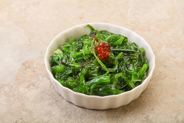 Asian traditional chukka salad in the bowl