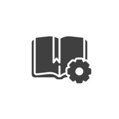 Gear book vector icon
