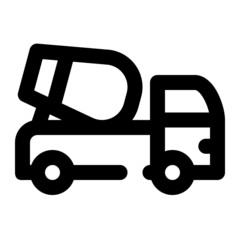 mixer truck for construction icon lineal