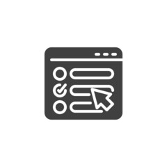 Online exam vector icon