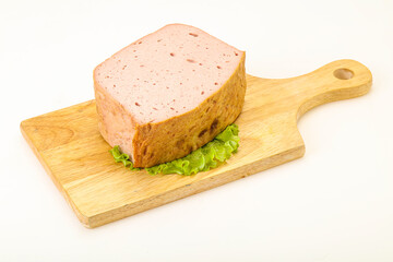 Homemade baked traditional meat loaf