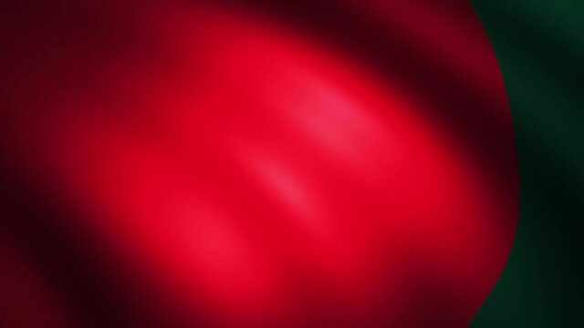 Flag of Bangladesh Waving in the Wind (Zoom Out)