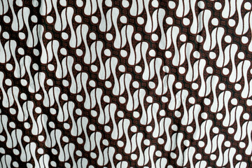 Indonesian Javanese batik pattern background, repeating pattern in black and white