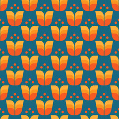 Floral Colorful Country Style Seamless Pattern for Textile.