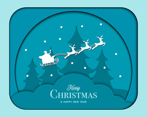 Merry Christmas Happy New Year Paper Vector