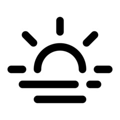 sunset or sunrise for weather icon lineal