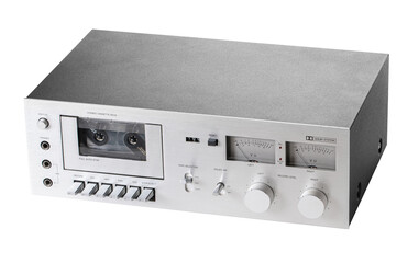 Obraz premium audio tape recorder closeup