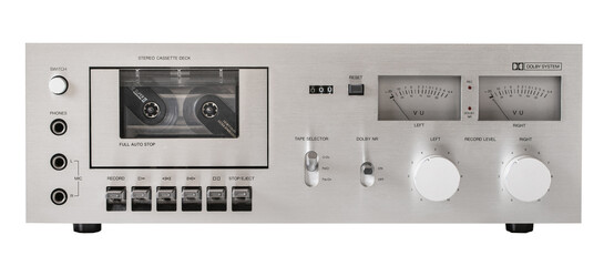 audio tape recorder closeup