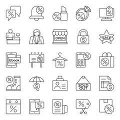 Outline icons for black friday.