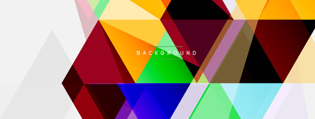 Color triangles composition, geometric abstract background. Techno or business concept, pattern for wallpaper, banner, background, landing page