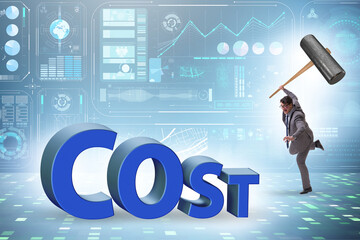 Cost optimisation concept with falling costs