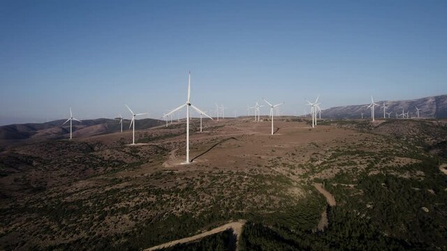Wind Turbines On The Mountains