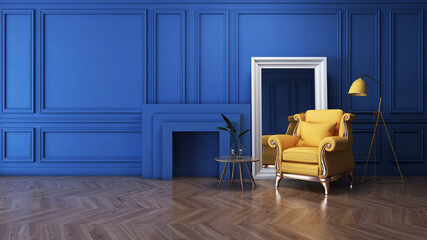 Room interior with Wall Background. 3D rendering ,3D illustration	

