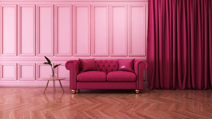 Room interior with Wall Background. 3D rendering ,3D illustration