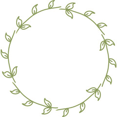 Fototapeta premium Leaves Circular Frame