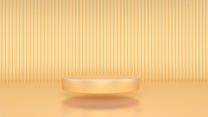 Background rendering with 3d podium and wall scene abstract background. 3D illustration, 3D rendering	