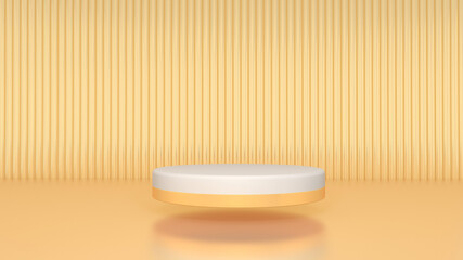 Background rendering with podium and wall scene abstract background. 3D illustration, 3D rendering	
