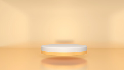 Background rendering with 3d podium and wall scene abstract background. 3D illustration, 3D rendering	