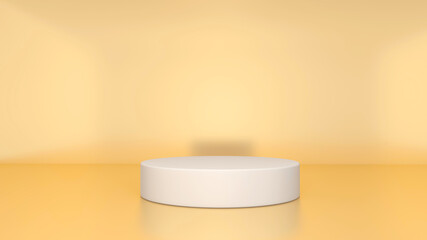 Background rendering with podium and wall scene abstract background. 3D illustration, 3D rendering	
