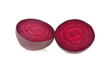 Beetroot slices isolated on white background.