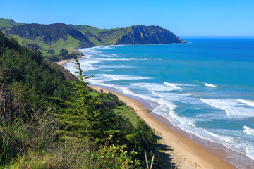 Waihau Beach, also known as Loisels, one of the many beautiful golden sand beaches in the East Cape...