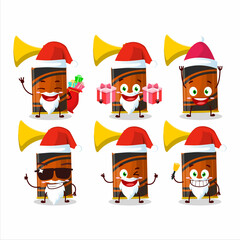 Santa Claus emoticons with orange air horn cartoon character