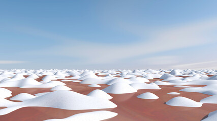 Desert with sky background. 3D illustration, 3D rendering	