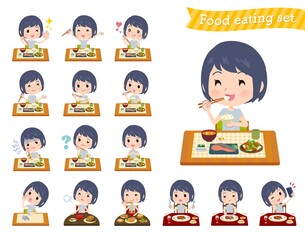 食事に関する無課金アバター女性のセット