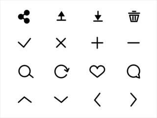 Set of button with icon for website and applications. Vector trendy icons.