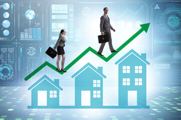 Property market recovery concept with houses