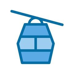 Cable Car Filled Blue Vector Icon Design