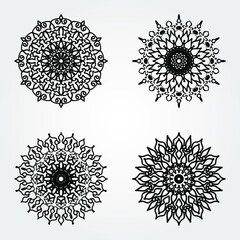 Collections Circular pattern in the form of a mandala for Henna, Mehndi, tattoos, decorations. Decorative decoration in ethnic oriental style. Coloring book page.